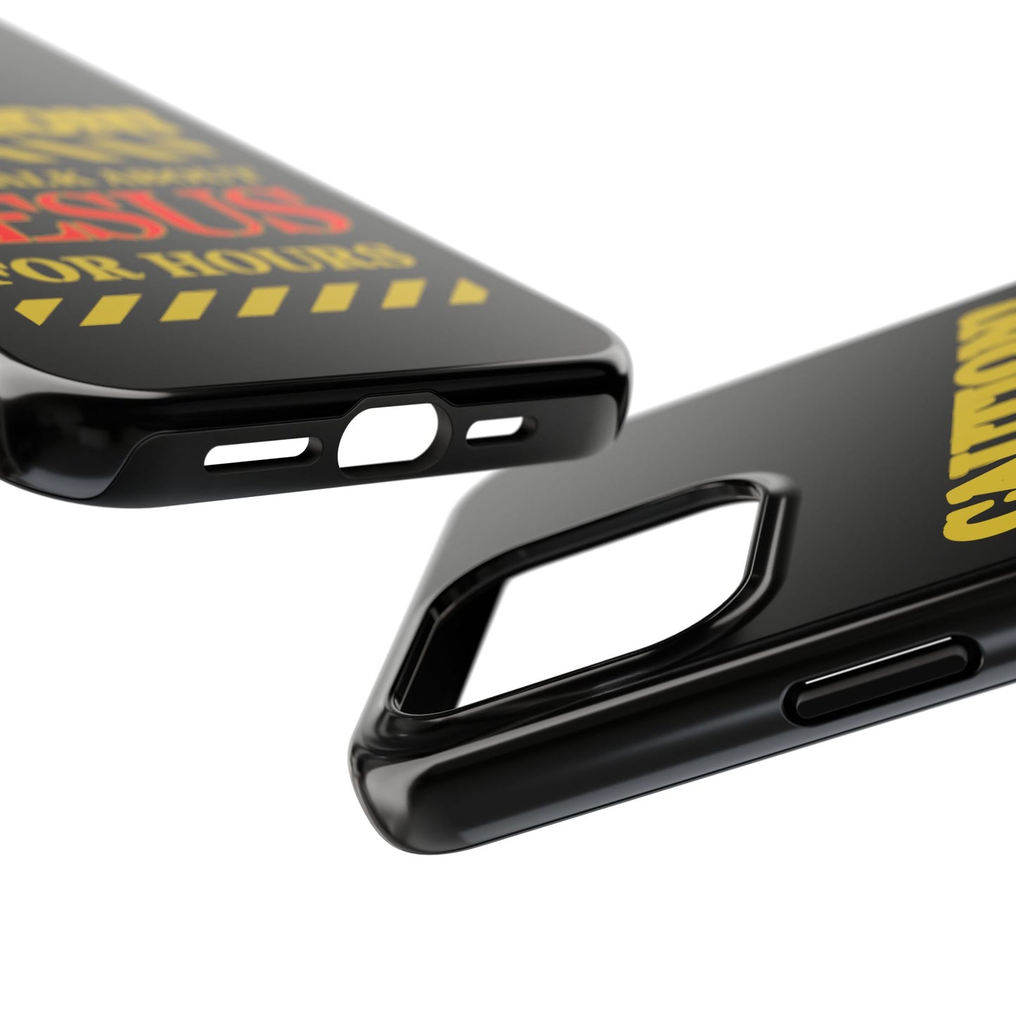 Caution Will Talk About Jesus for Hours iPhone compatible black Phone Case | Christian Phone Case