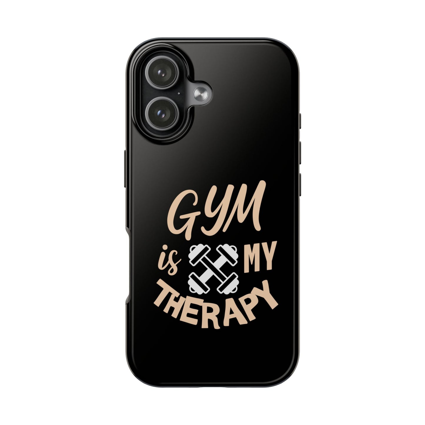 Gym Is My Therapy iPhone Phone Case | Fitness Dumbbell Workout Motivational iphone compatibie
