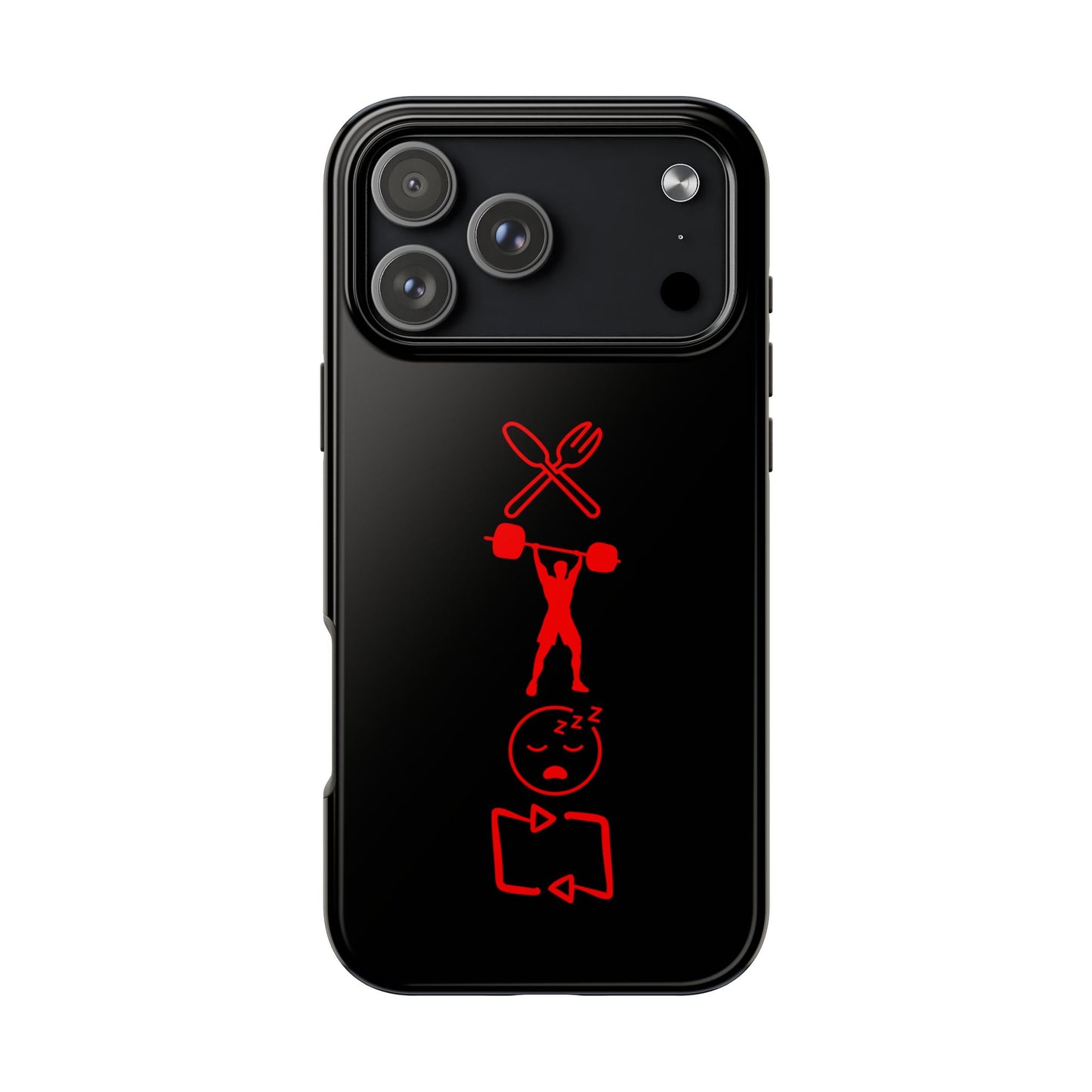 Eat Lift Sleep Repeat Black iPhone compatible phone case Fitness Phone Case | Weightlifting phone case Bodybuilding phone case