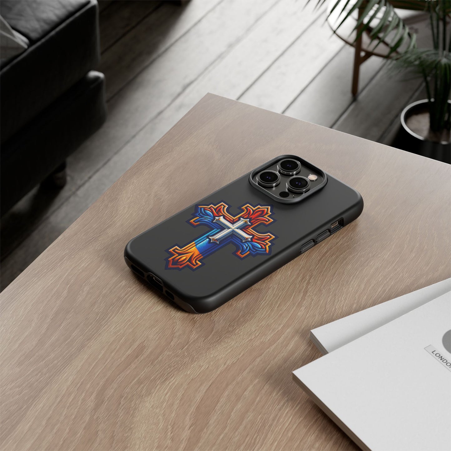 iPhone 16 iPhone 16 Pro iPhone 16 Pro Max iPhone 15 iPhone 15 Pro iPhone 15 Pro Max Armenian Cross phone case black, Christian phone case