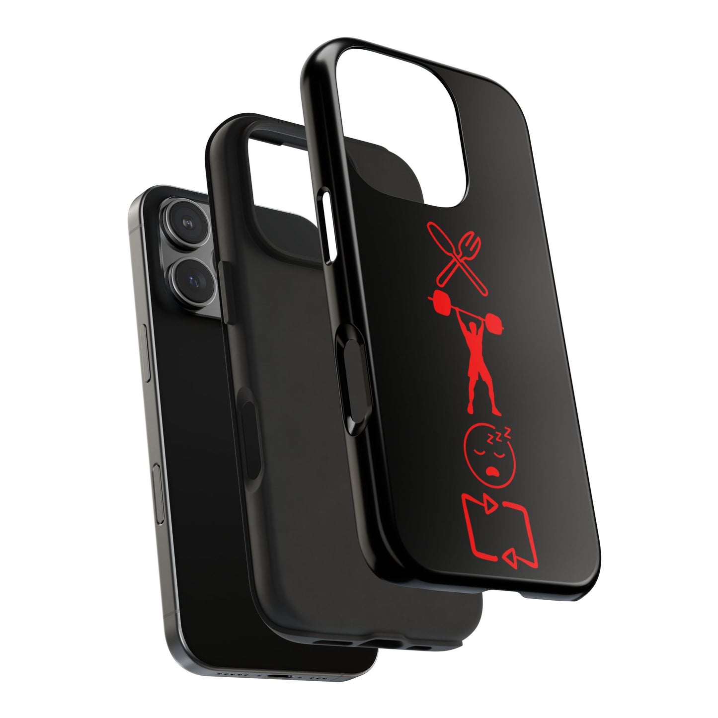 Eat Lift Sleep Repeat Black iPhone compatible phone case Fitness Phone Case | Weightlifting phone case Bodybuilding phone case