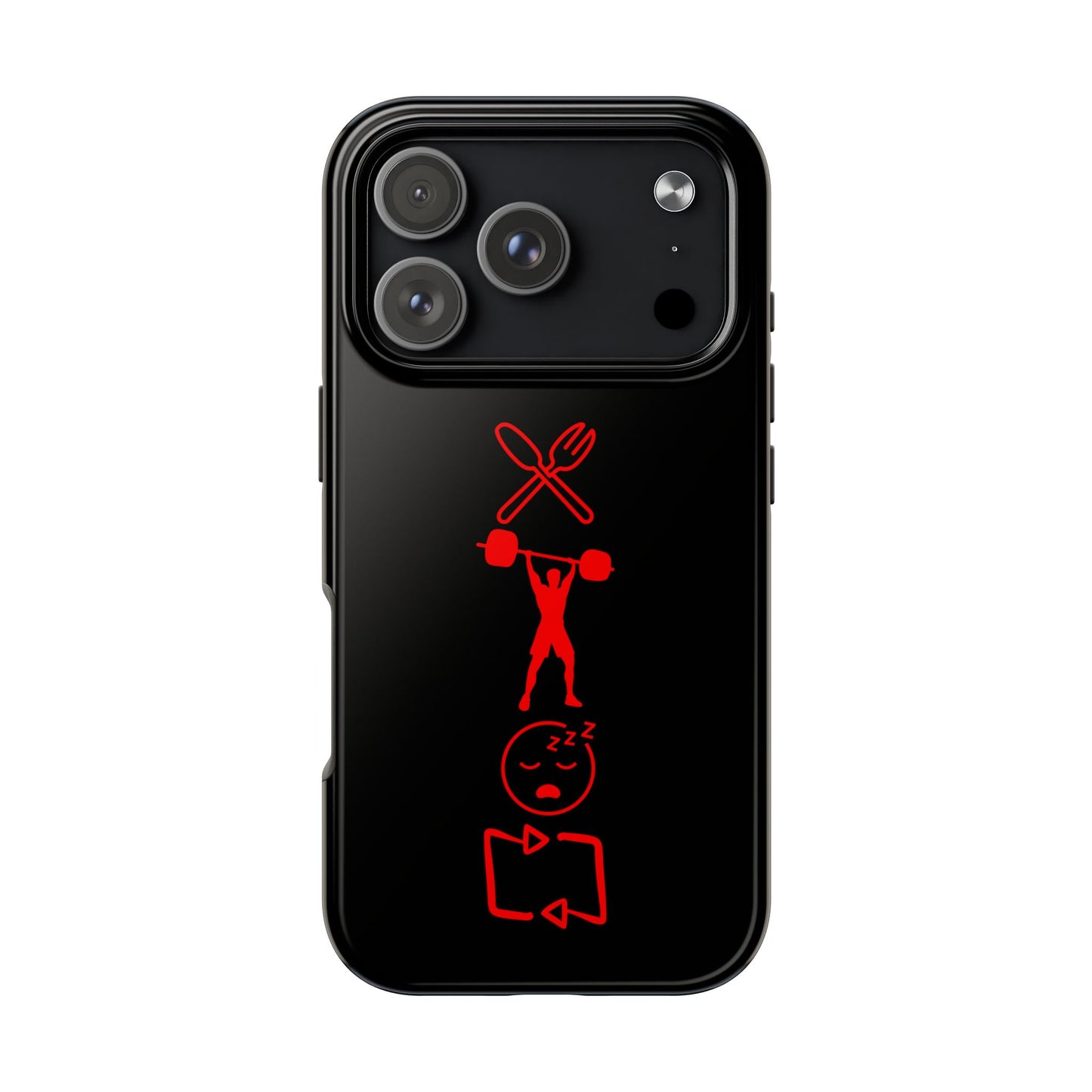 Eat Lift Sleep Repeat Black iPhone compatible phone case Fitness Phone Case | Weightlifting phone case Bodybuilding phone case