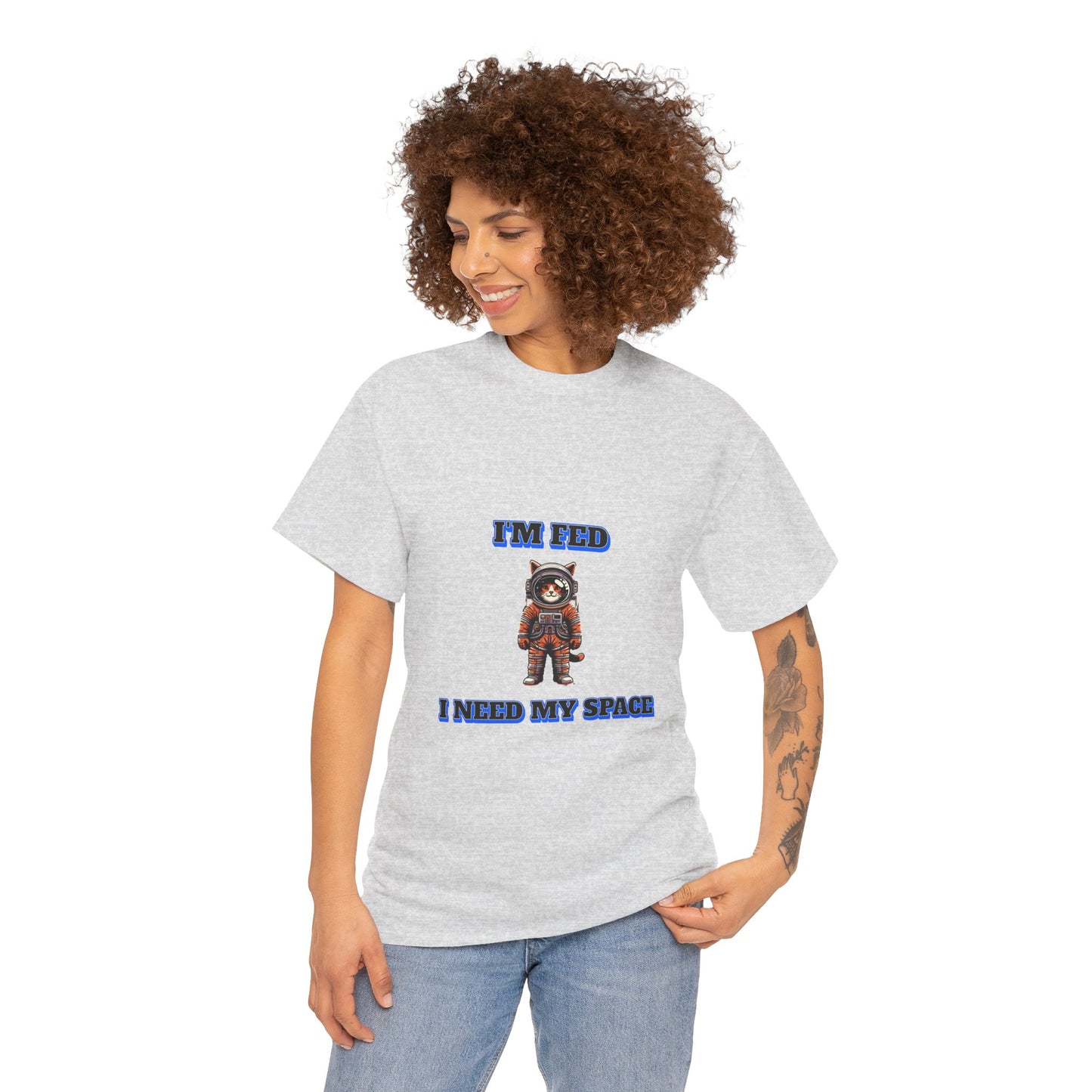 Funny cat lover shirt I'm Fed I Need My Space - Funny Gift, Casual Wear, Animal Lover Shirt, Self-Care Humor, Everyday Comfort