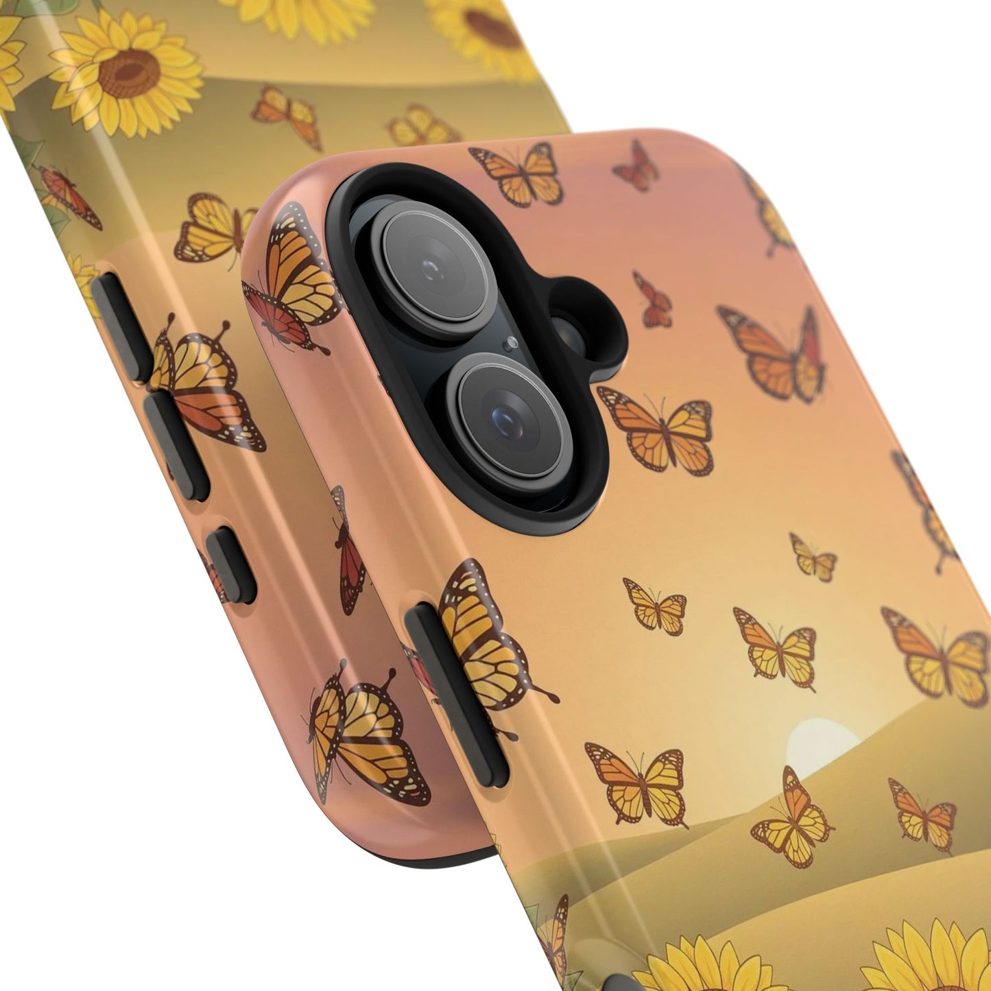 Sunflower Field Butterflies iphone compatible Phone Case | Tough Phone Case