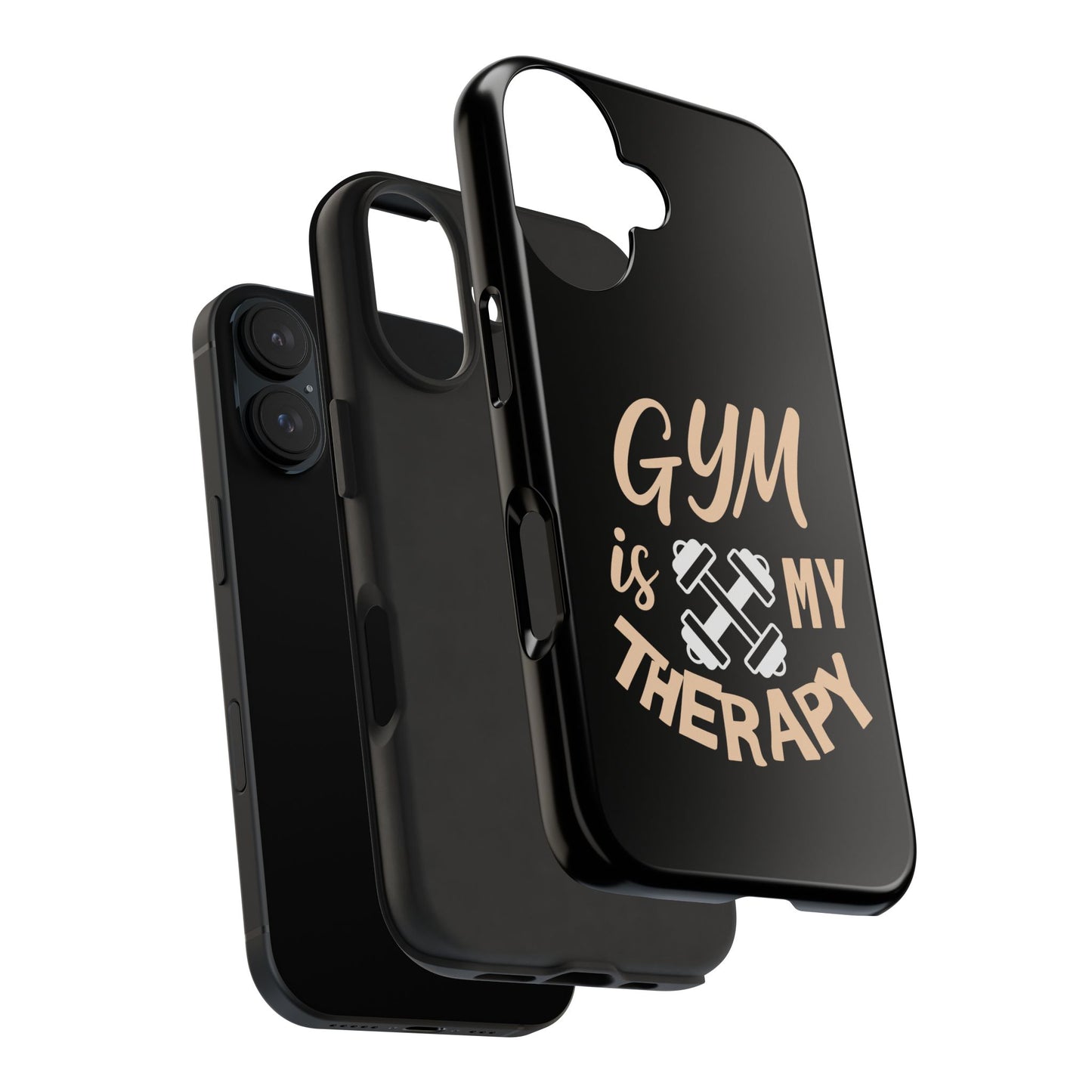 Gym Is My Therapy iPhone Phone Case | Fitness Dumbbell Workout Motivational iphone compatibie