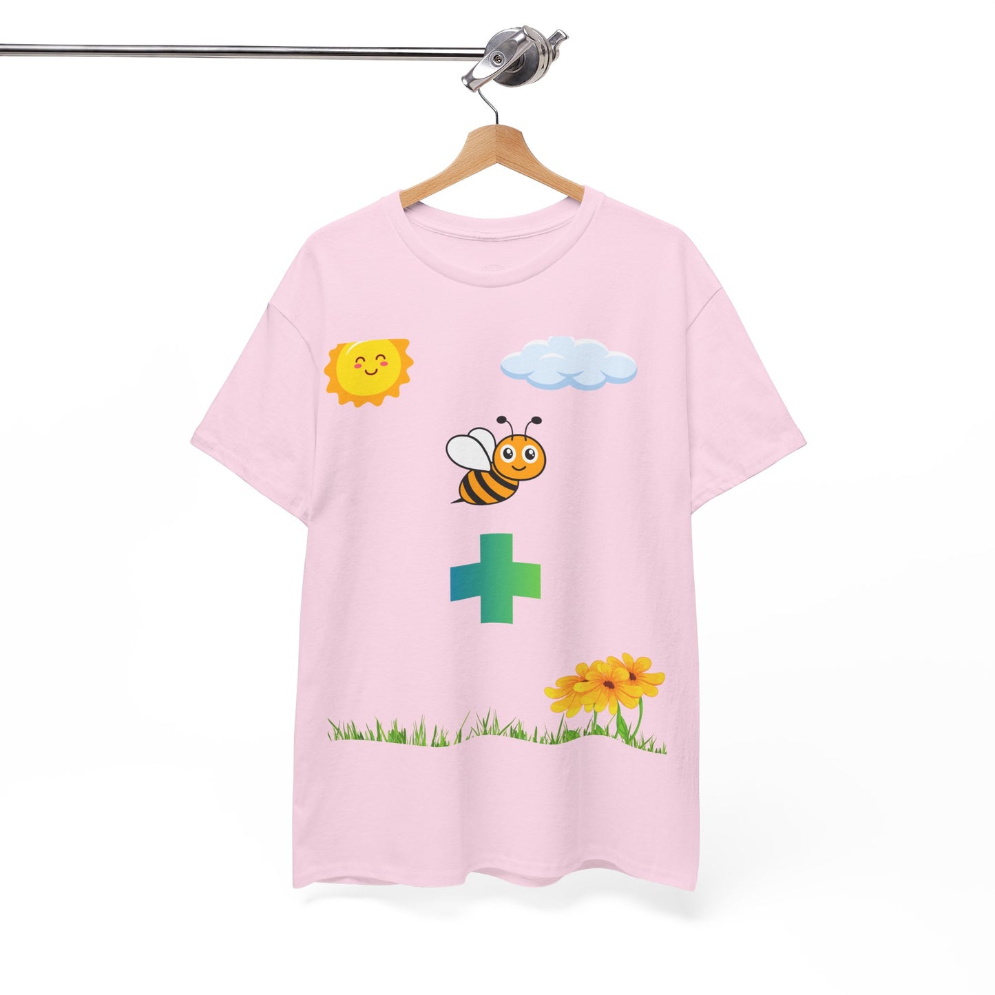 Cute be positive t-shirt. bee plus t-shirt