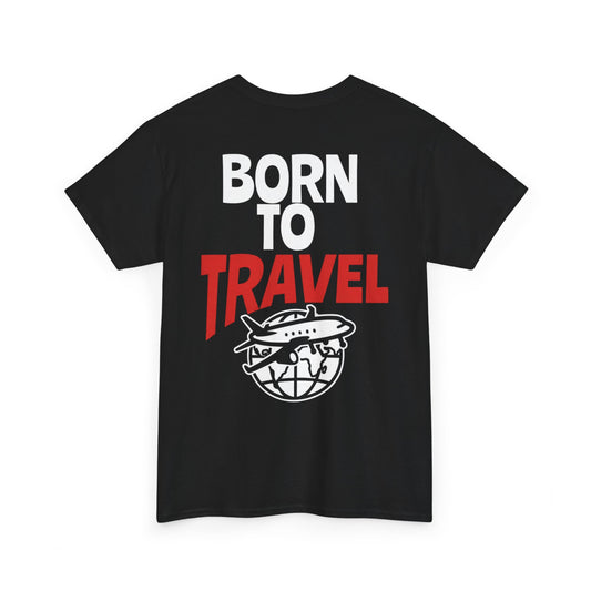 Born to Travel T-Shirt — Retro Plane Globe Tee for Travelers & Adventure Lovers
