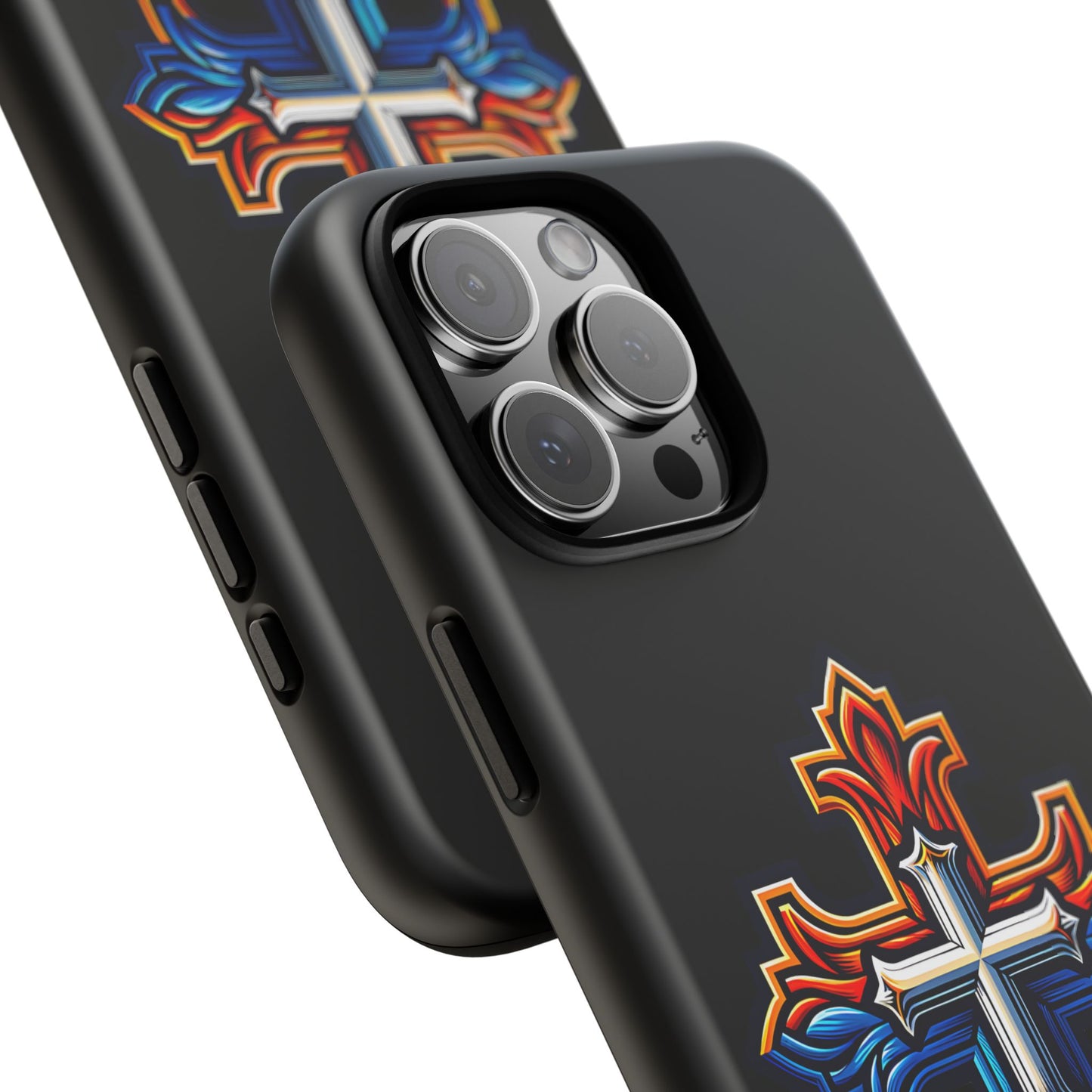 iPhone 16 iPhone 16 Pro iPhone 16 Pro Max iPhone 15 iPhone 15 Pro iPhone 15 Pro Max Armenian Cross phone case black, Christian phone case