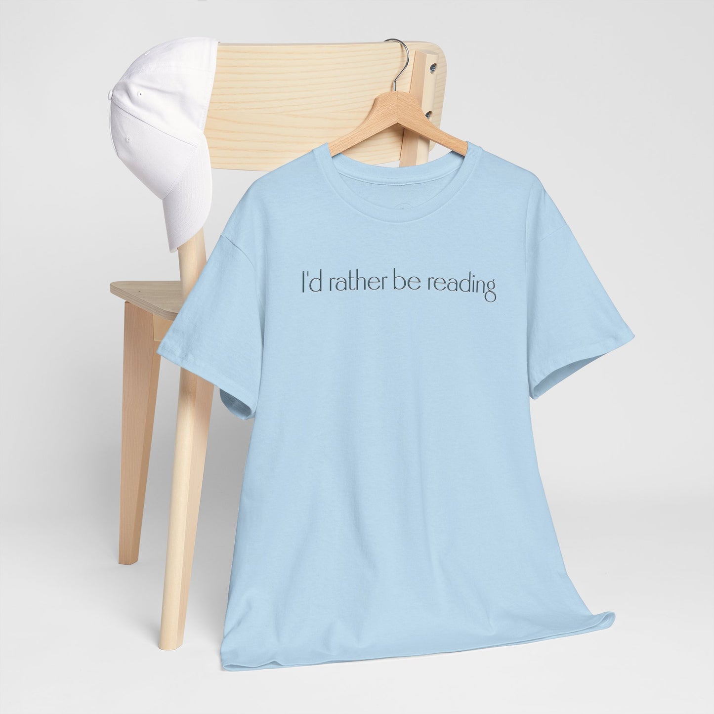 I'd Rather Be Reading Unisex Heavy Cotton Tee - Perfect for Book Lovers, Cozy Vibes, Gift for Readers, Literary Enthusiasts, Casual Wear