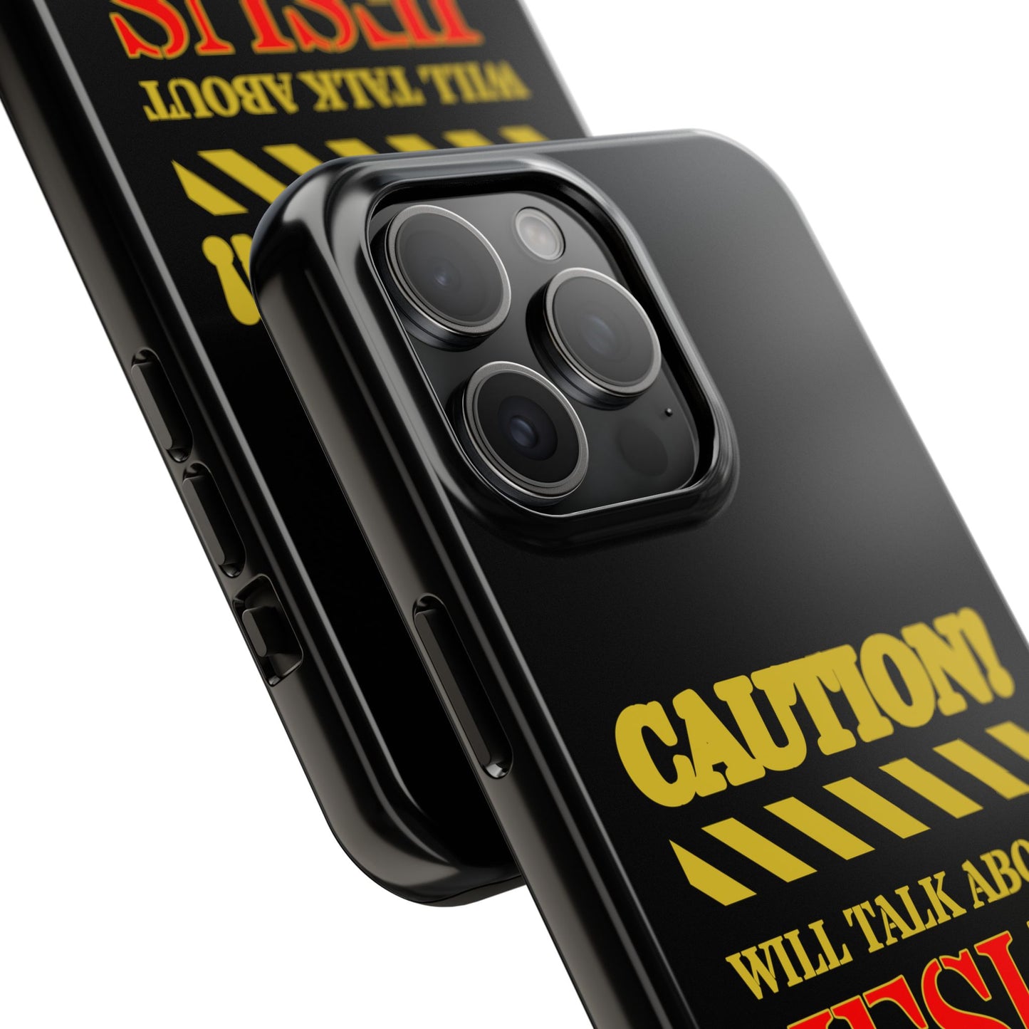 Caution Will Talk About Jesus for Hours iPhone compatible black Phone Case | Christian Phone Case