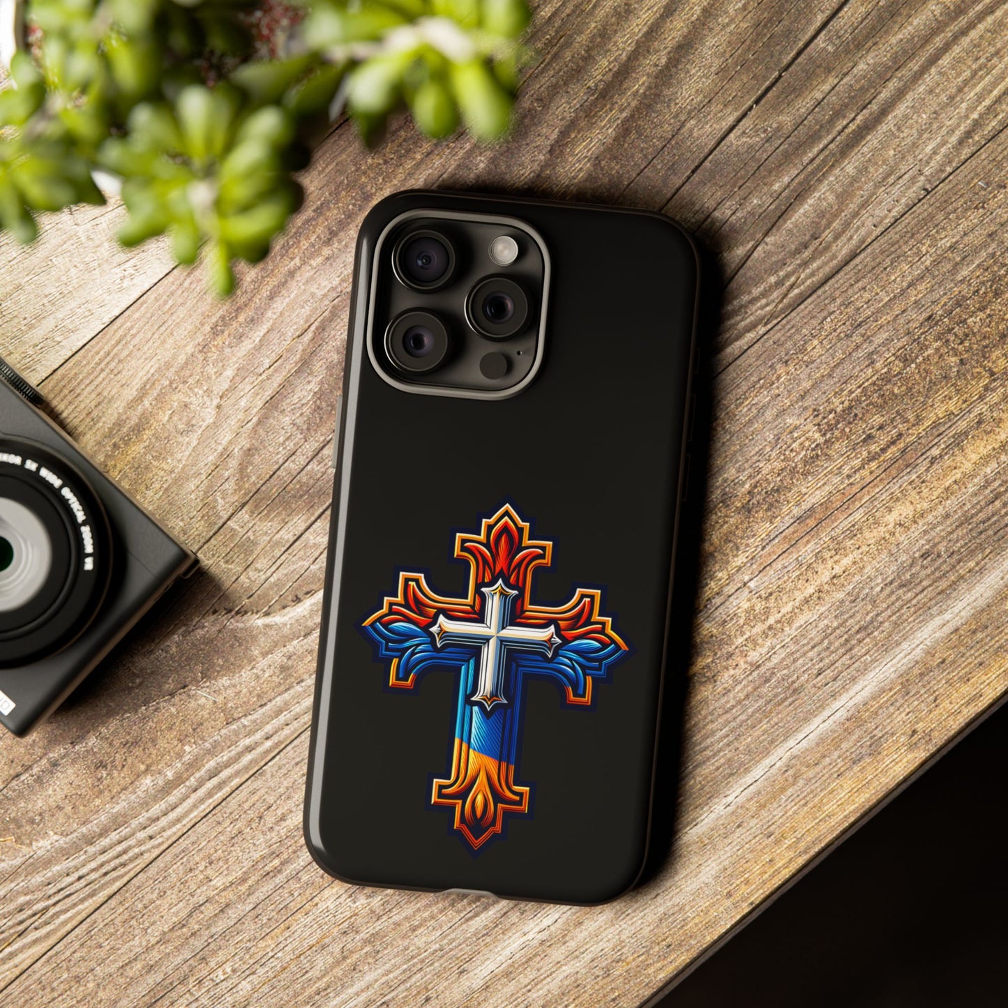 Armenian Cross phone case black, tough guard phone case