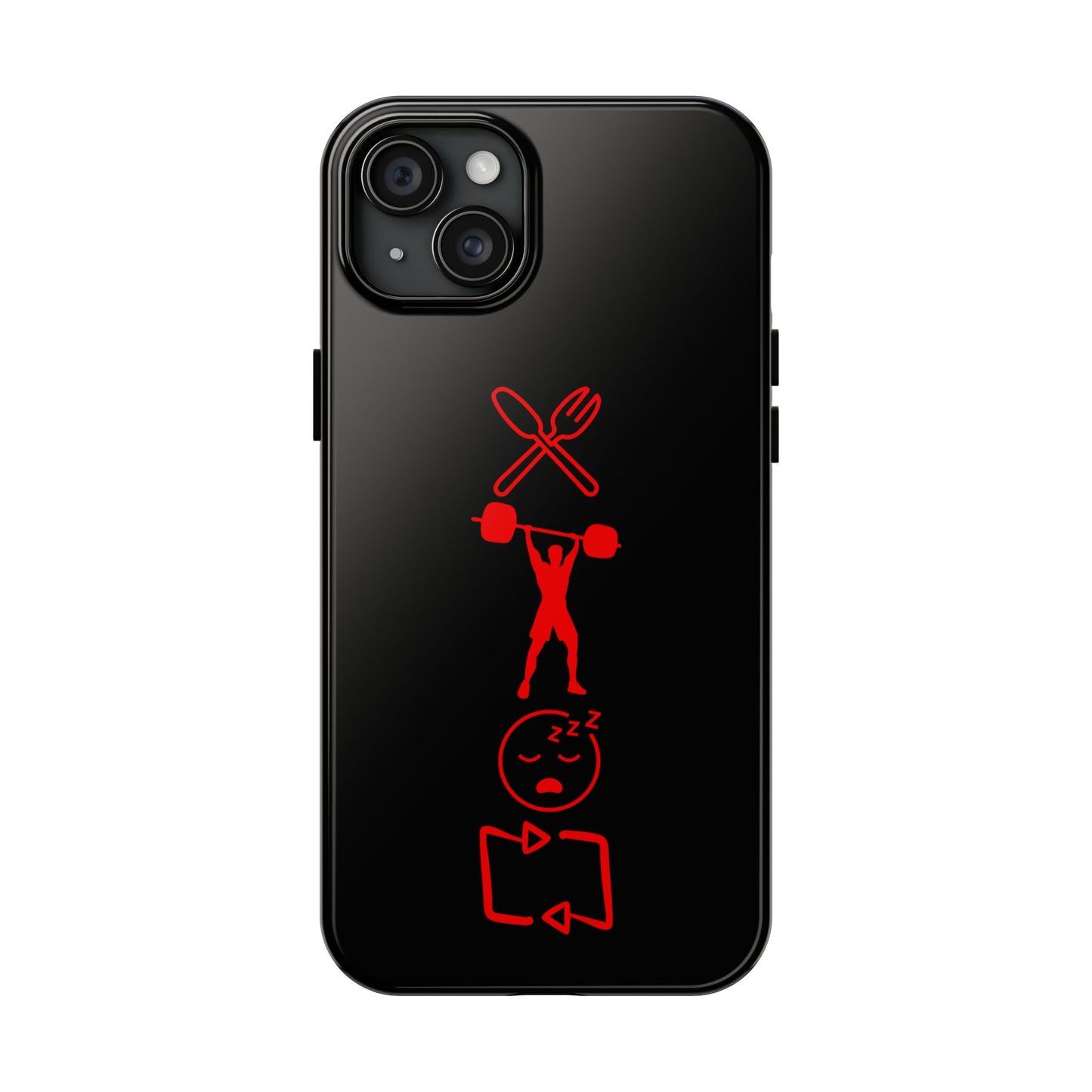 Eat Lift Sleep Repeat Black iPhone compatible phone case Fitness Phone Case | Weightlifting phone case Bodybuilding phone case