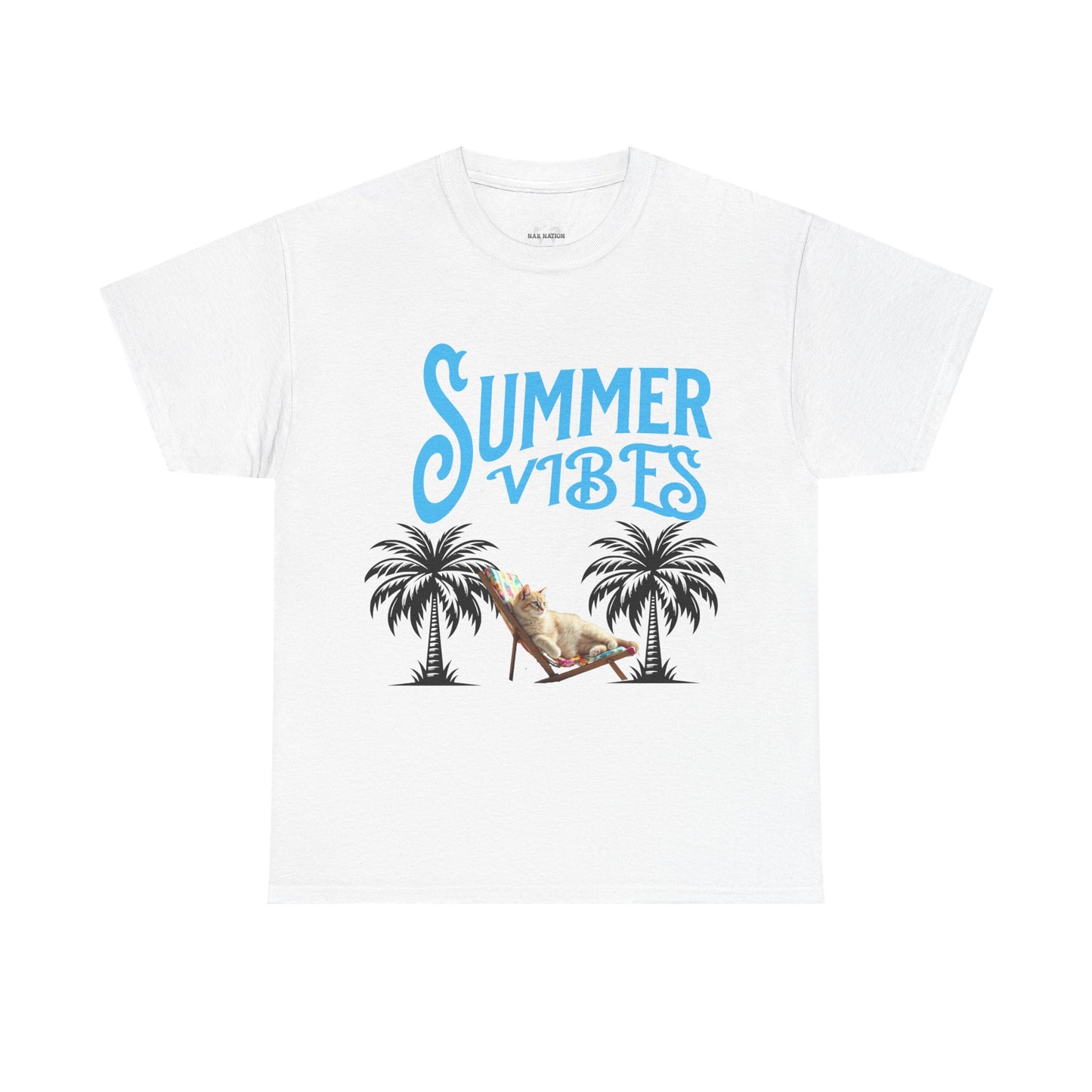 Cat lovers shirt Summer Vibes Tee, Beach Shirt, Vacation Apparel, Tropical T-Shirt, Casual Wear, Gift for Friends
