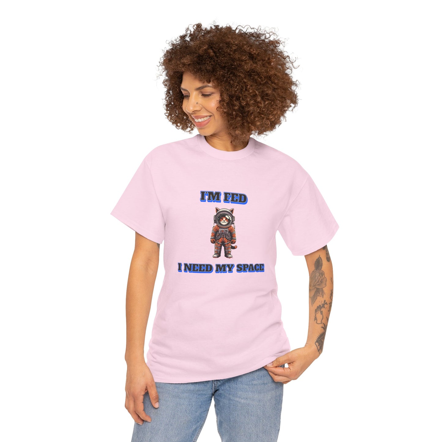 Funny cat lover shirt I'm Fed, I Need My Space - Funny Gift, Casual Wear, Animal Lover Shirt, Self-Care Humor, Everyday Comfort