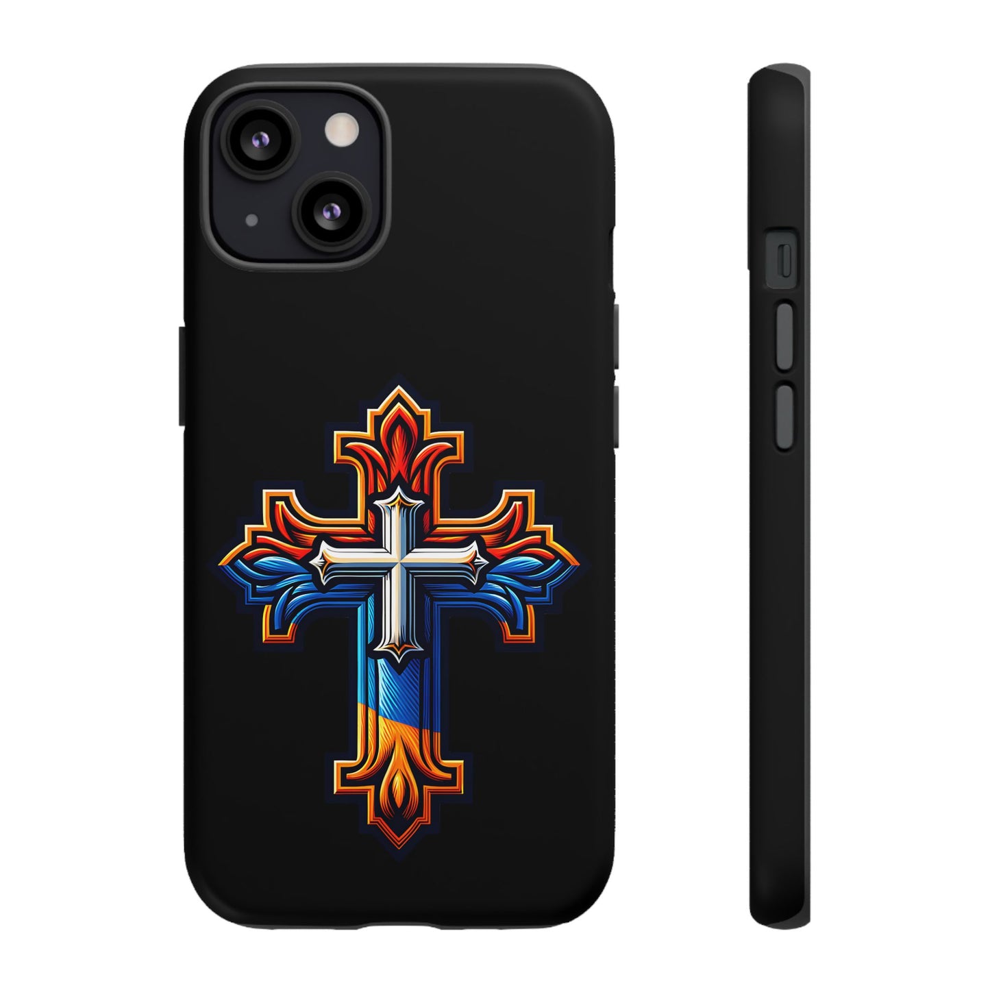iPhone 16 iPhone 16 Pro iPhone 16 Pro Max iPhone 15 iPhone 15 Pro iPhone 15 Pro Max Armenian Cross phone case black, Christian phone case