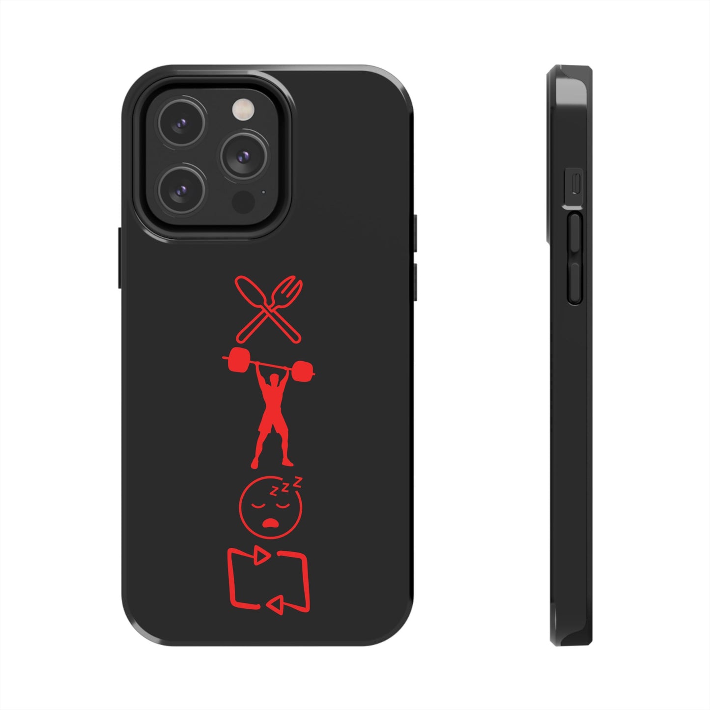 Eat Lift Sleep Repeat Black iPhone compatible phone case Fitness Phone Case | Weightlifting phone case Bodybuilding phone case
