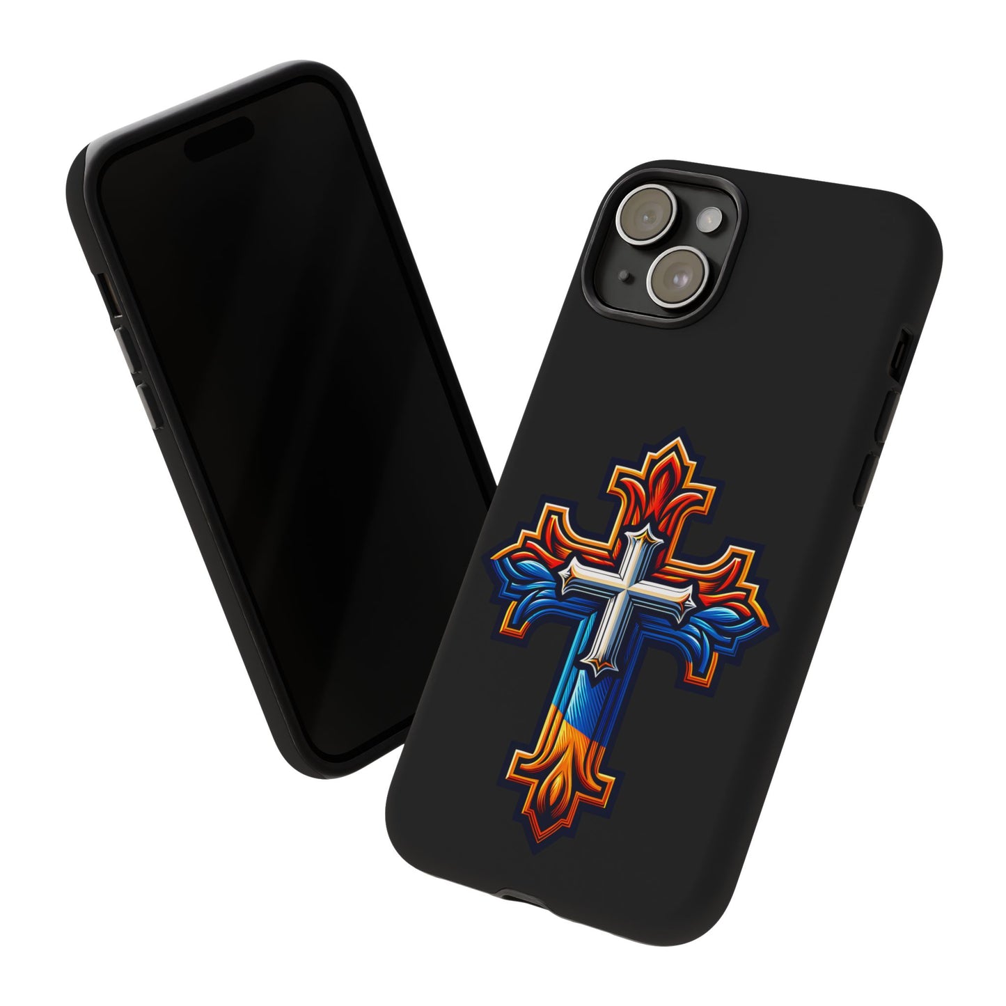iPhone 16 iPhone 16 Pro iPhone 16 Pro Max iPhone 15 iPhone 15 Pro iPhone 15 Pro Max Armenian Cross phone case black, Christian phone case