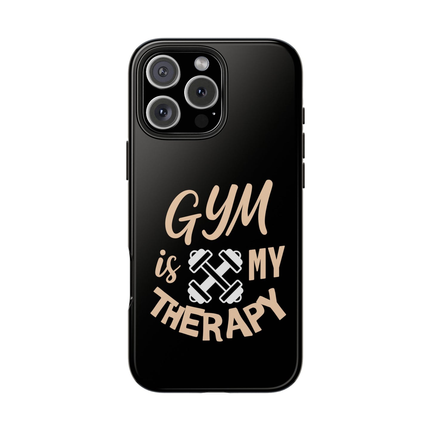 Gym Is My Therapy iPhone Phone Case | Fitness Dumbbell Workout Motivational iphone compatibie