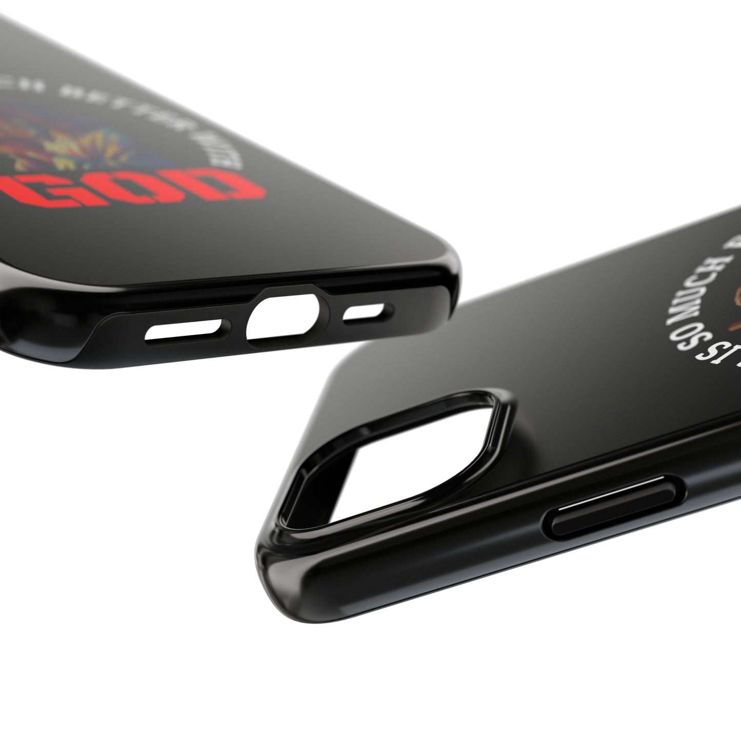 Everything Is So Much Better With God Black iPhone phone case | Christian faith iphone case