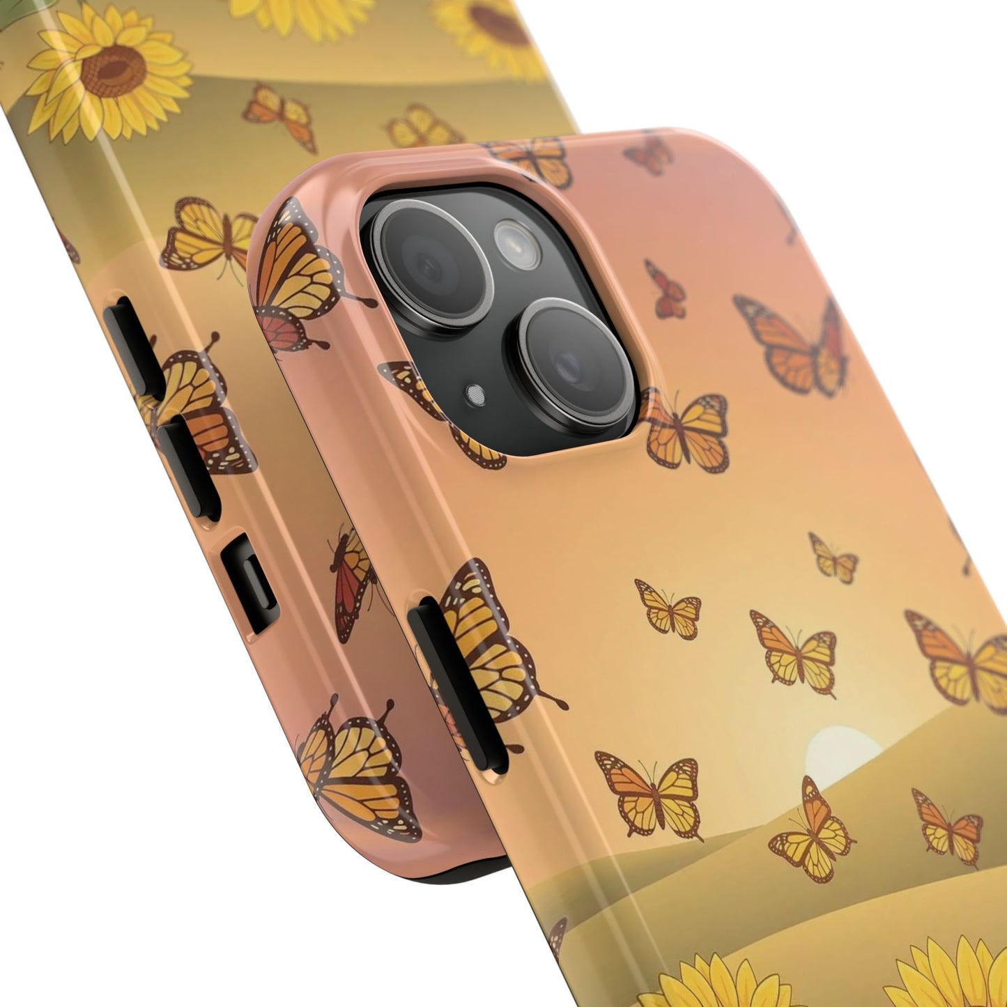 Sunflower Field Butterflies iphone compatible Phone Case | Tough Phone Case