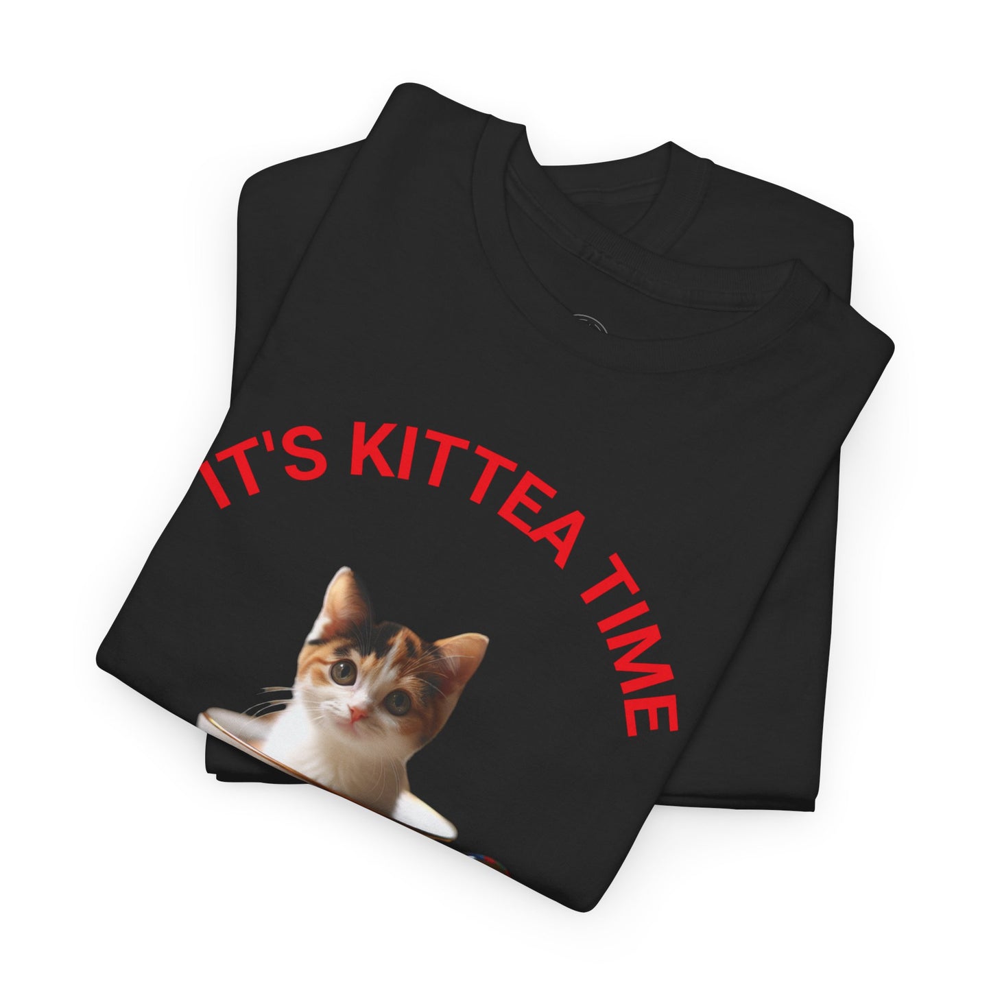 Funny Cat Lover Tee, It's Kittea Time Shirt, Unisex Cotton T-Shirt, Gift for Pet Owners, Animal Lover Apparel, Casual Wear