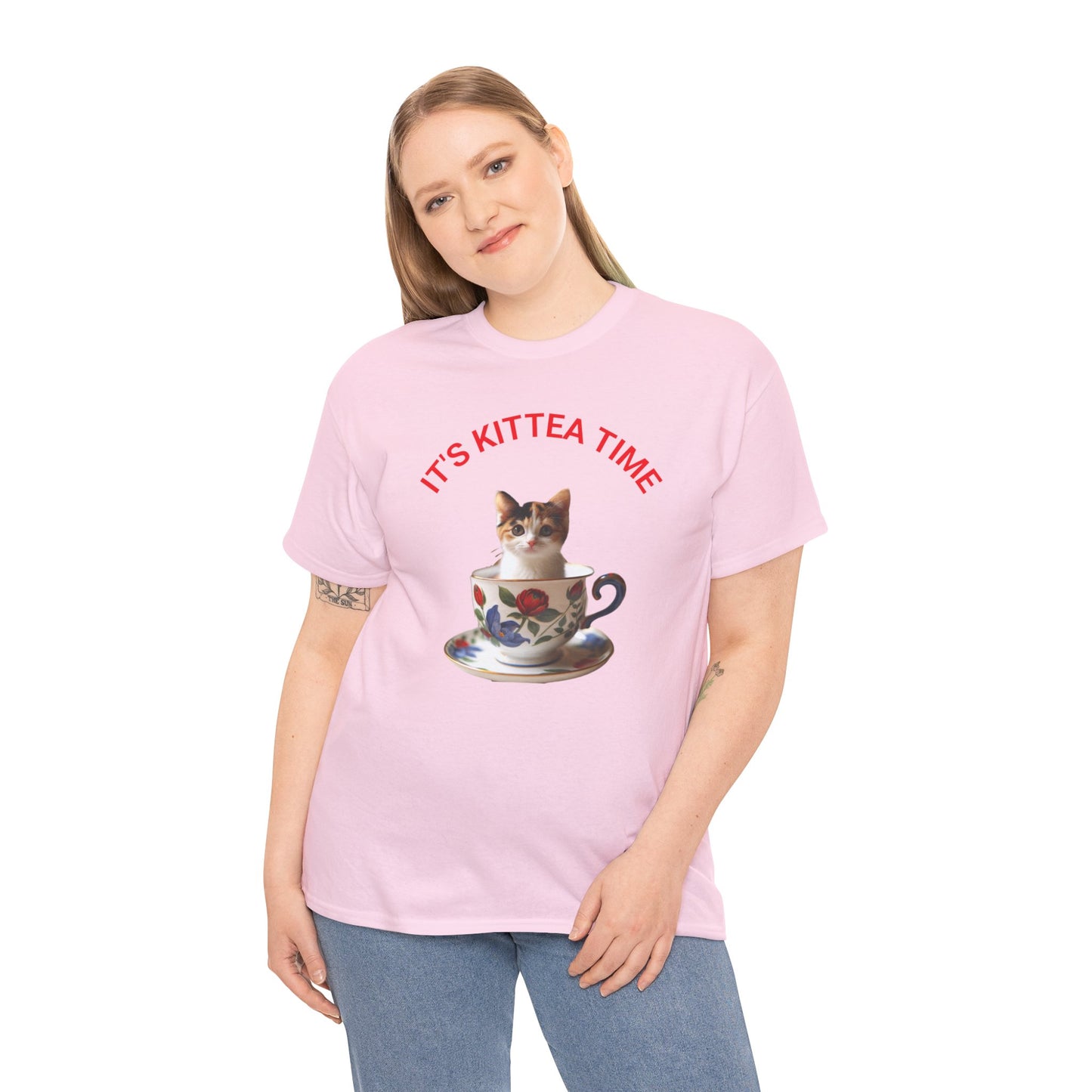 Funny Cat Lover Tee, It's Kittea Time Shirt, Unisex Cotton T-Shirt, Gift for Pet Owners, Animal Lover Apparel, Casual Wear