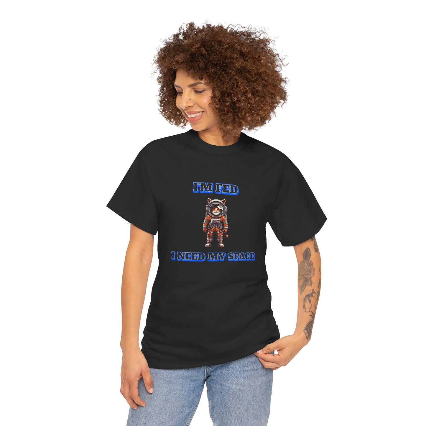 Funny cat lover shirt I'm Fed, I Need My Space - Funny Gift, Casual Wear, Animal Lover Shirt, Self-Care Humor, Everyday Comfort