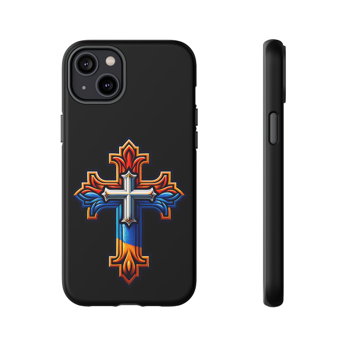 iPhone 16 iPhone 16 Pro iPhone 16 Pro Max iPhone 15 iPhone 15 Pro iPhone 15 Pro Max Armenian Cross phone case black, Christian phone case