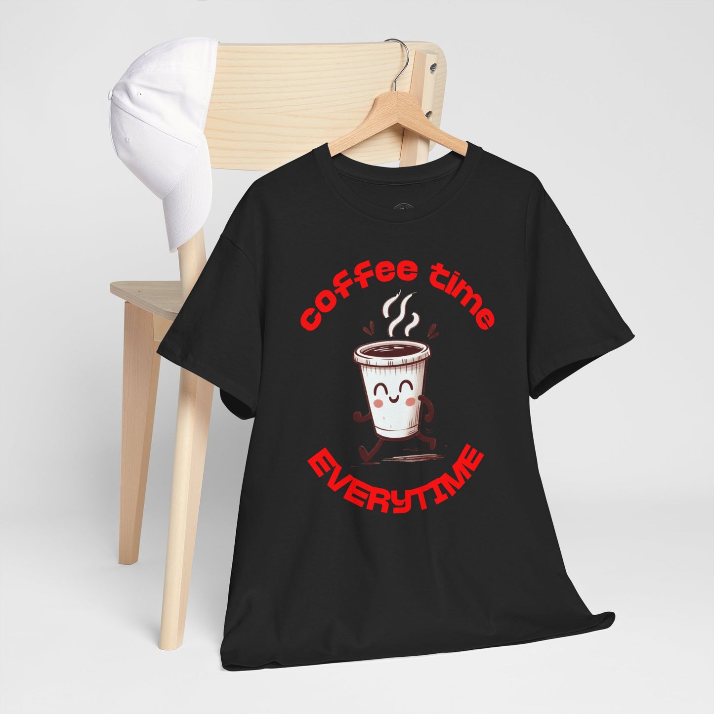 Coffee time anytime T-shirt, Unisex Cotton Shirt, Cute Coffee Lover Gift, Casual Outfit, Daily Reminder T-Shirt