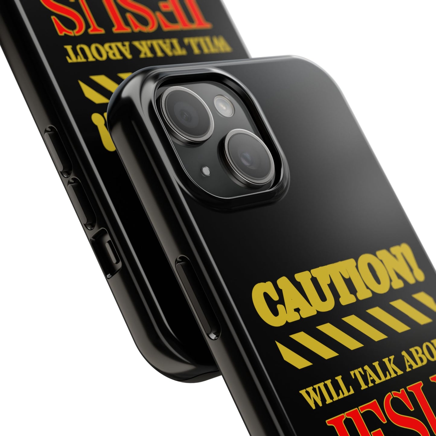 Caution Will Talk About Jesus for Hours iPhone compatible black Phone Case | Christian Phone Case