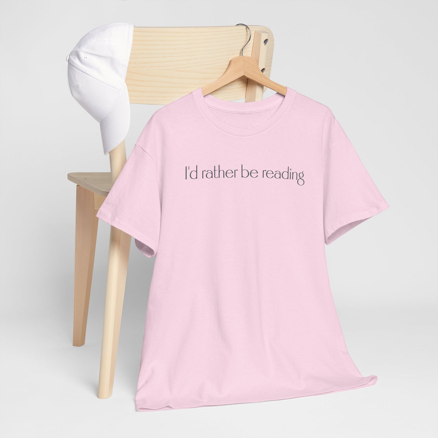 I'd Rather Be Reading Unisex Heavy Cotton Tee - Perfect for Book Lovers, Cozy Vibes, Gift for Readers, Literary Enthusiasts, Casual Wear