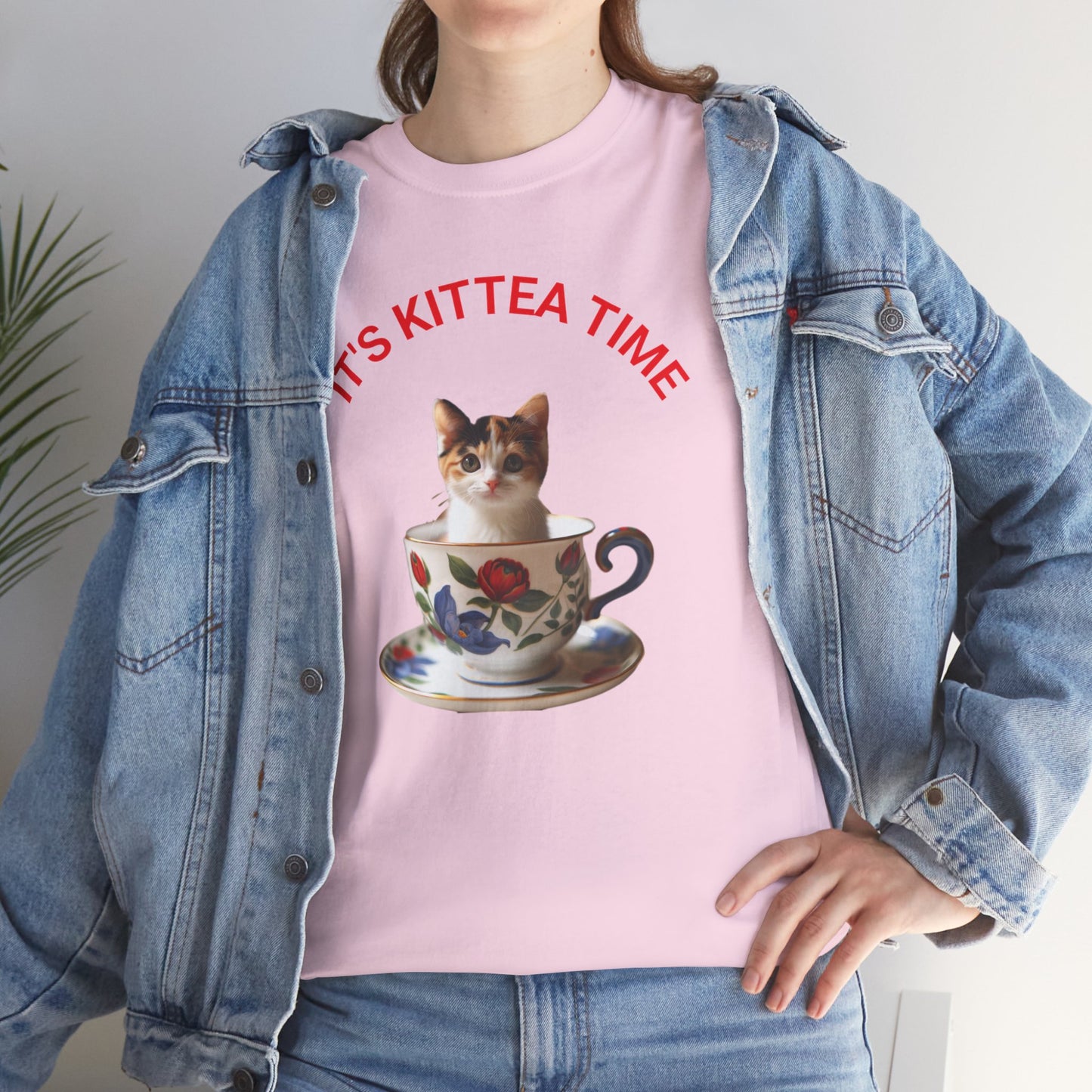 Funny Cat Lover Tee, It's Kittea Time Shirt, Unisex Cotton T-Shirt, Gift for Pet Owners, Animal Lover Apparel, Casual Wear