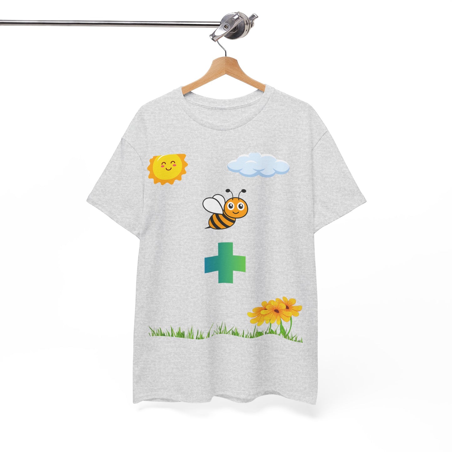 Cute be positive t-shirt. bee plus t-shirt