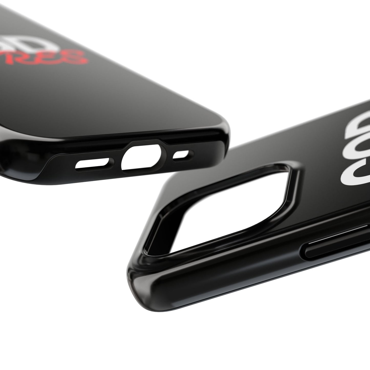 God Cares iPhone 14, 15, 16 and 17 Compatible Black Phone Case | Christian Scripture Typography, Black Red Text