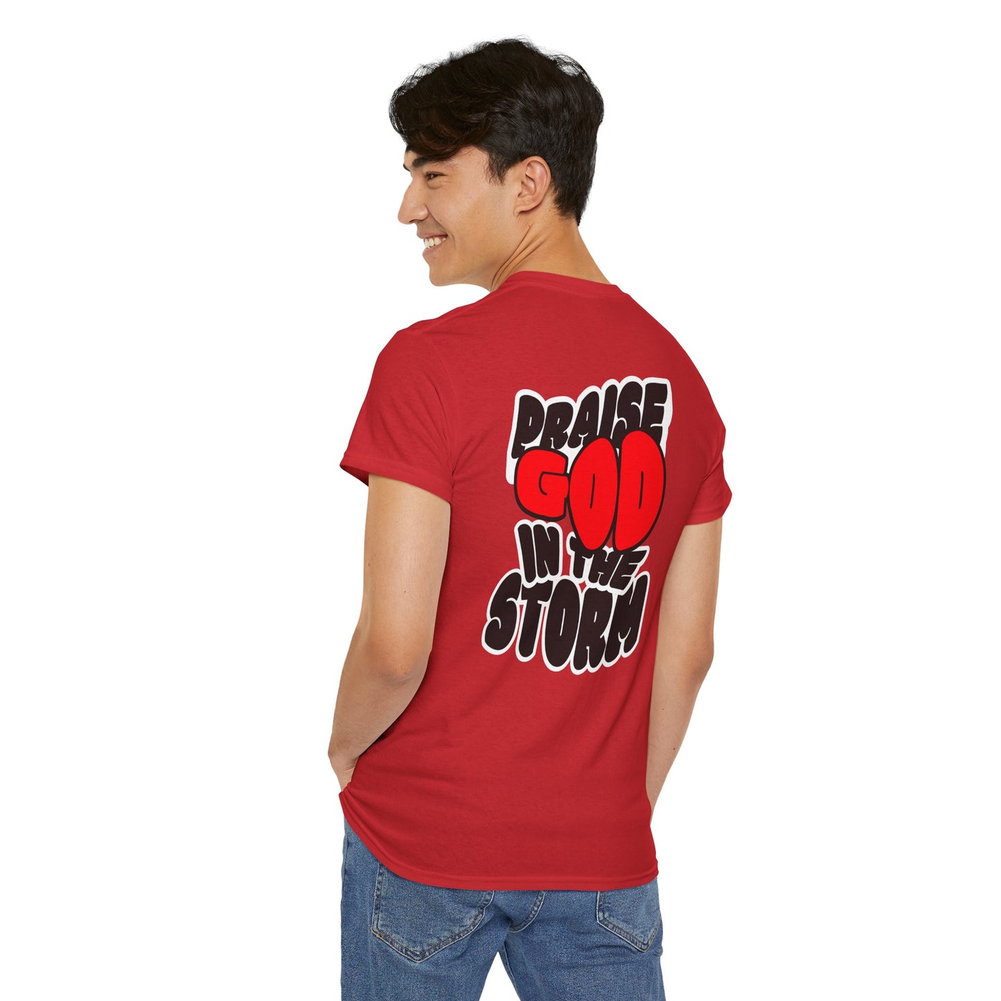 Praise God in the Storm Tee | Religious Faith Typography, Christian Shirt