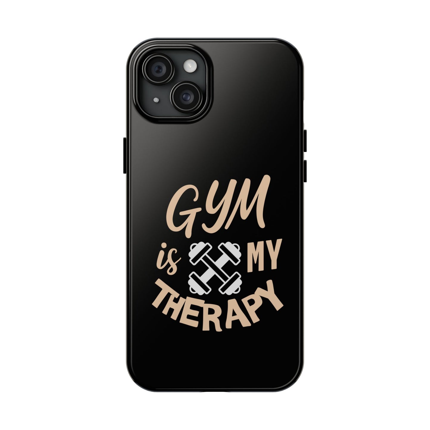 Gym Is My Therapy iPhone Phone Case | Fitness Dumbbell Workout Motivational iphone compatibie