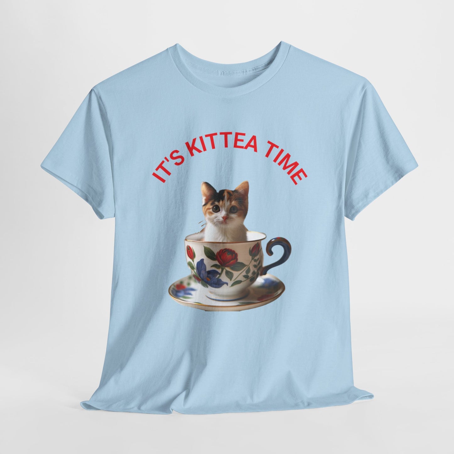 Funny Cat Lover Tee, It's Kittea Time Shirt, Unisex Cotton T-Shirt, Gift for Pet Owners, Animal Lover Apparel, Casual Wear
