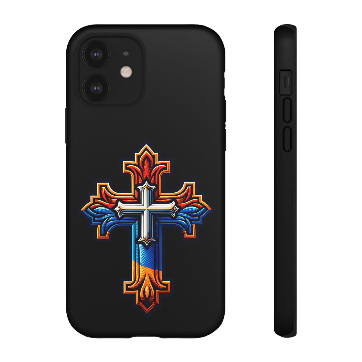 iPhone 16 iPhone 16 Pro iPhone 16 Pro Max iPhone 15 iPhone 15 Pro iPhone 15 Pro Max Armenian Cross phone case black, Christian phone case