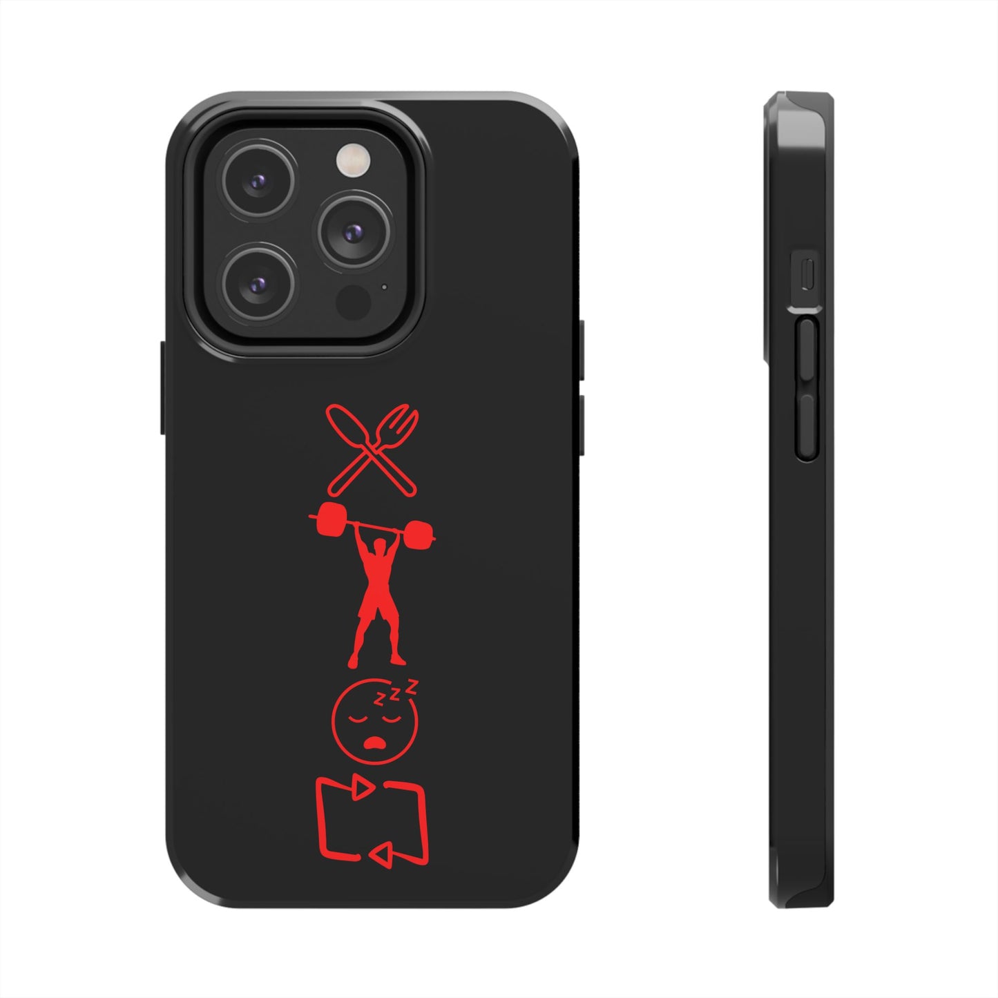Eat Lift Sleep Repeat Black iPhone compatible phone case Fitness Phone Case | Weightlifting phone case Bodybuilding phone case