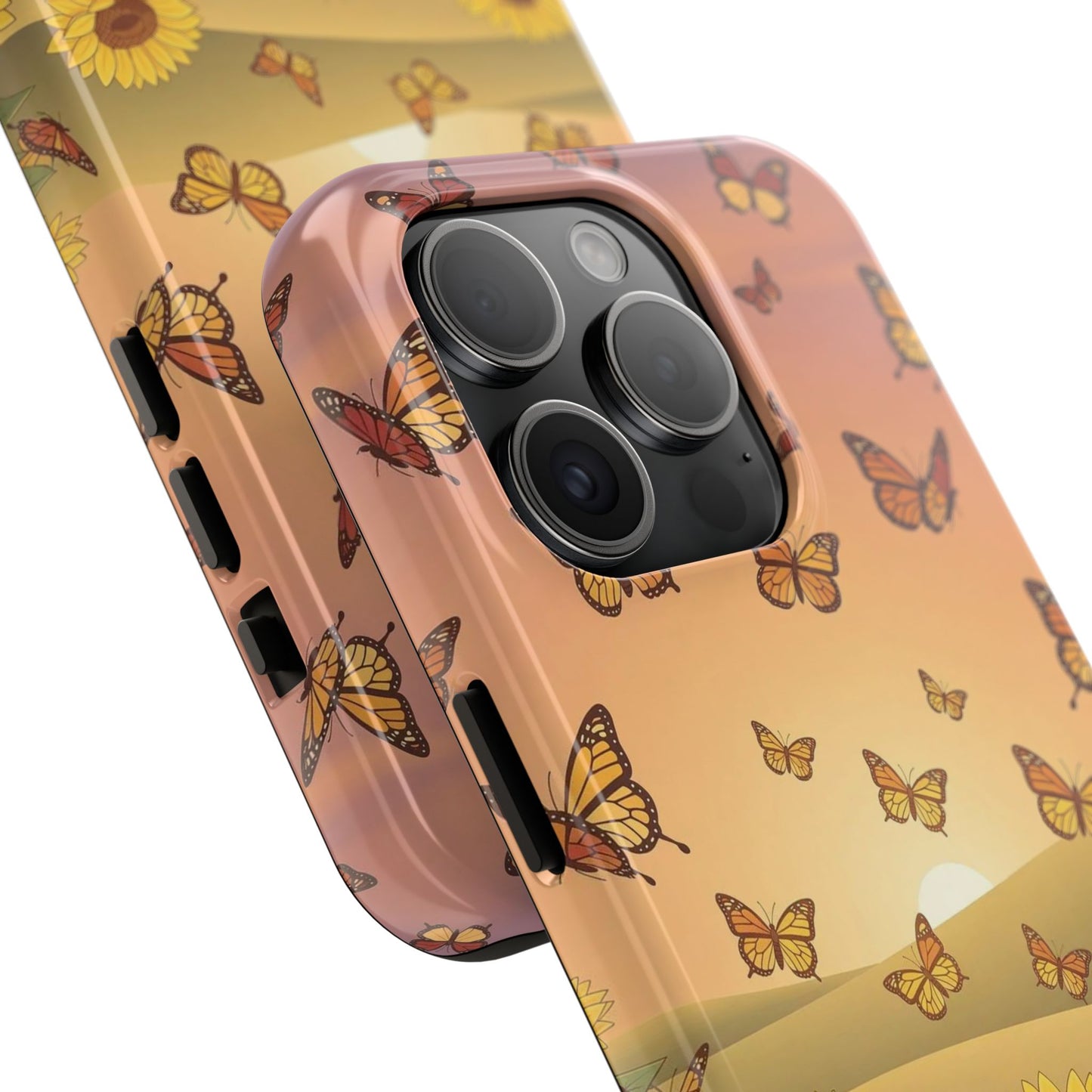 Sunflower Field Butterflies iphone compatible Phone Case | Tough Phone Case