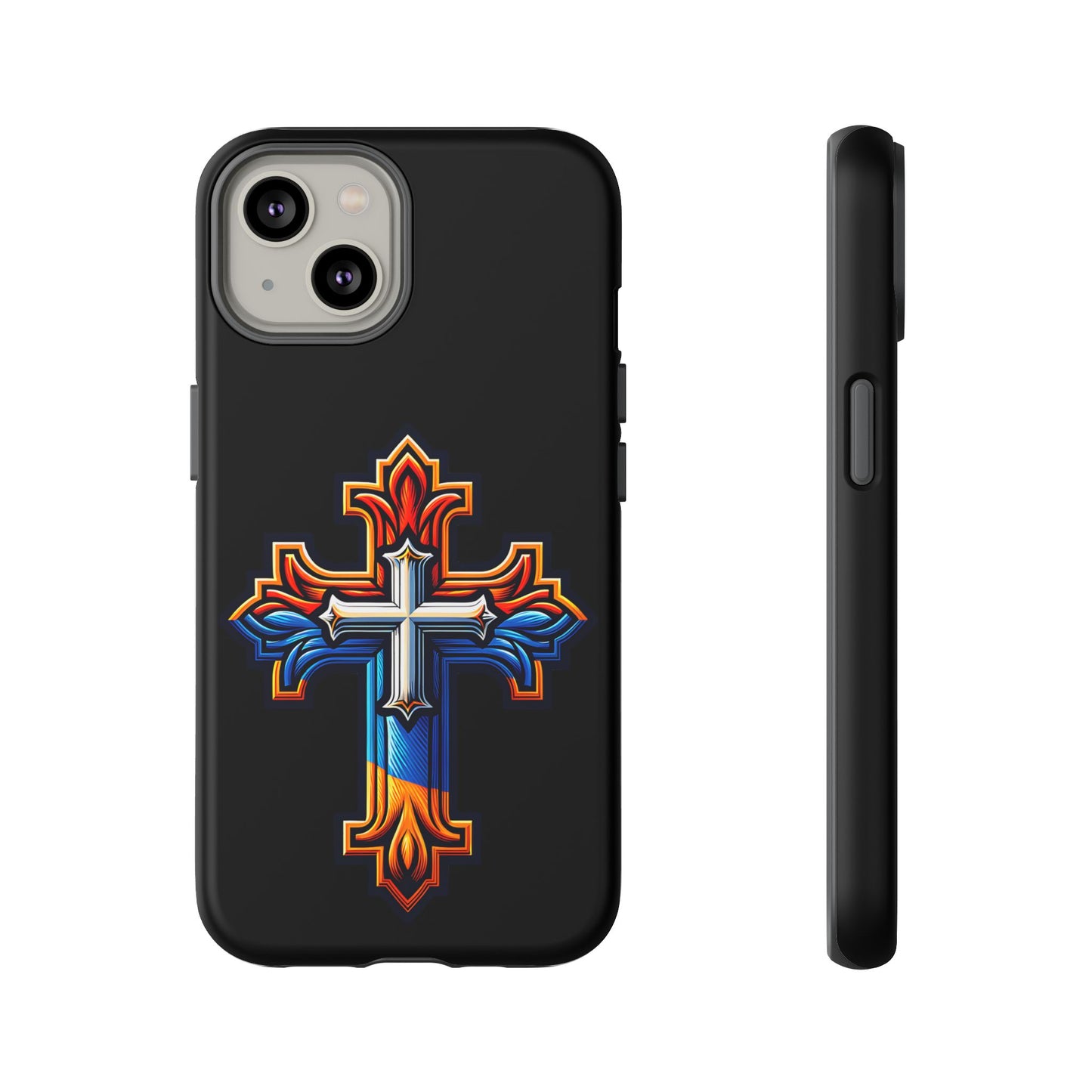 iPhone 16 iPhone 16 Pro iPhone 16 Pro Max iPhone 15 iPhone 15 Pro iPhone 15 Pro Max Armenian Cross phone case black, Christian phone case