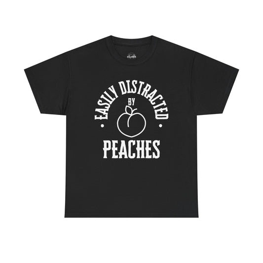 Easily Distracted by Peaches T-shirt, funny t-shirt, Peaches lover shirt, black shirt