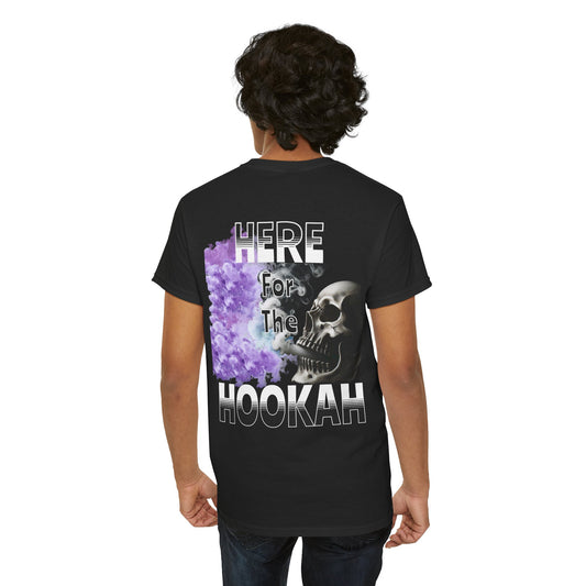 Skull Hookah Tee, Unisex Cotton T-Shirt, Here for the Hookah Graphic Shirt, Gift for Hookah Lovers