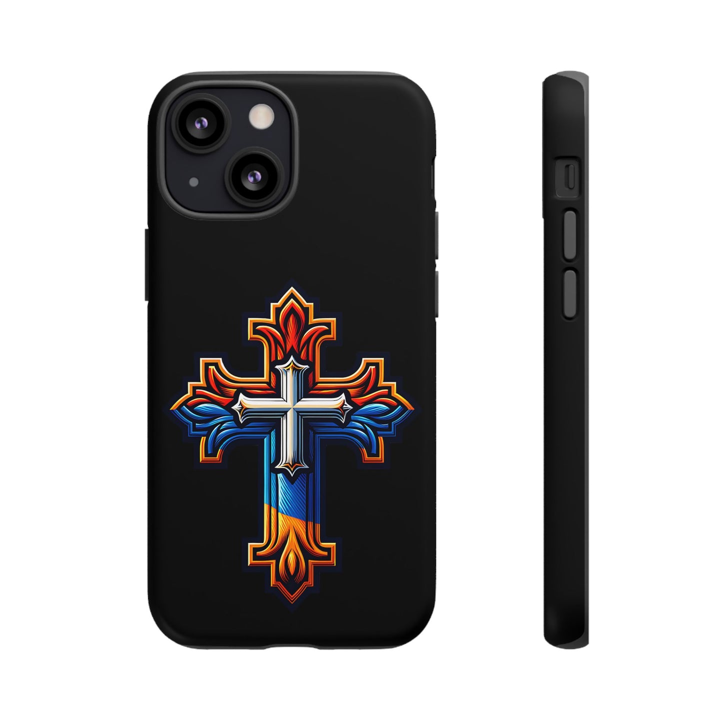 iPhone 16 iPhone 16 Pro iPhone 16 Pro Max iPhone 15 iPhone 15 Pro iPhone 15 Pro Max Armenian Cross phone case black, Christian phone case