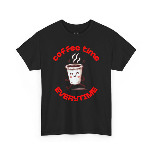 Coffee time anytime T-shirt, Unisex Cotton Shirt, Cute Coffee Lover Gift, Casual Outfit, Daily Reminder T-Shirt