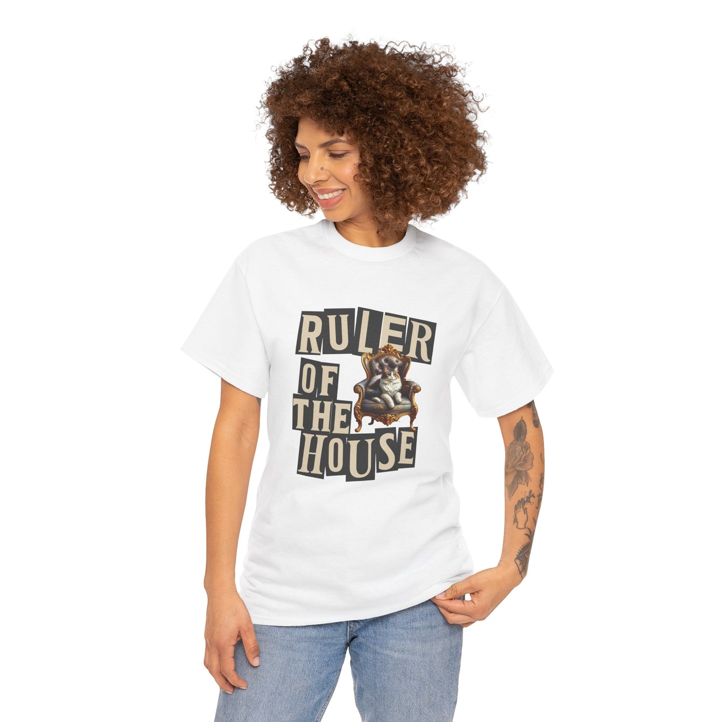 Ruler of the House Tee, Funny Pet Shirt, Gift for Cat Lovers, Unisex Cotton Tee, Casual Wear for Pet Owners