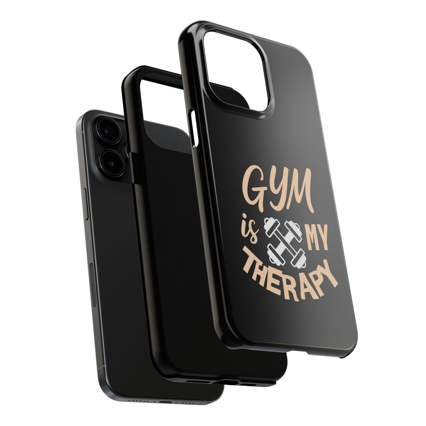 Gym Is My Therapy iPhone Phone Case | Fitness Dumbbell Workout Motivational iphone compatibie