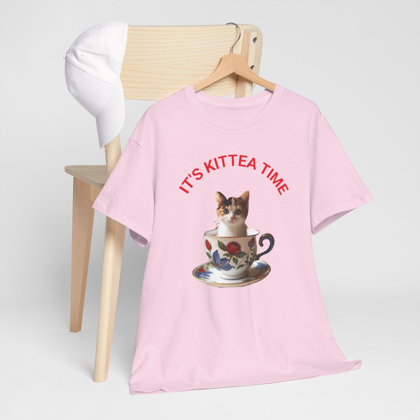 Funny Cat Lover Tee, It's Kittea Time Shirt, Unisex Cotton T-Shirt, Gift for Pet Owners, Animal Lover Apparel, Casual Wear