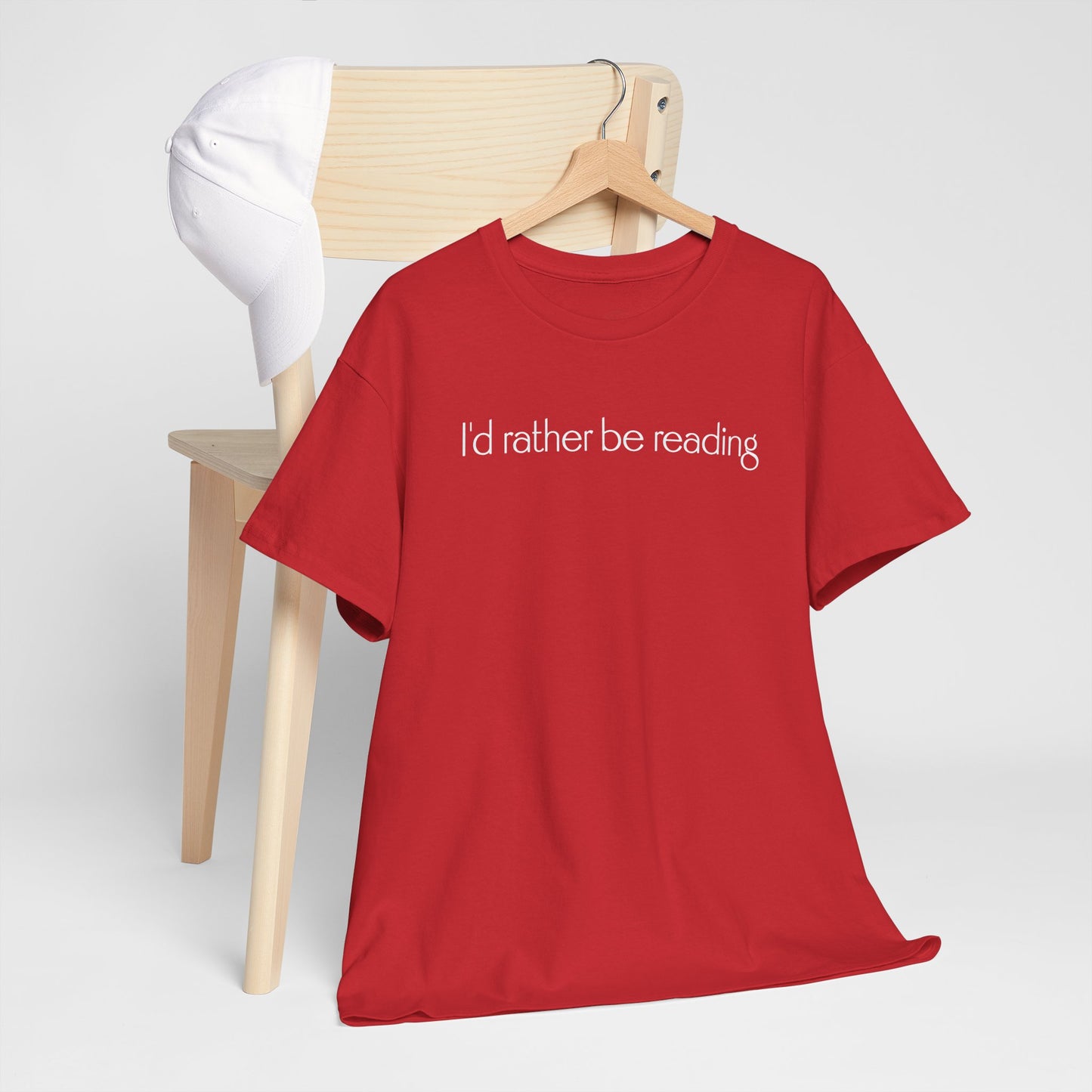 I'd Rather Be Reading Unisex Heavy Cotton Tee - Perfect for Book Lovers, Cozy Vibes, Gift for Readers, Literary Enthusiasts, Casual Wear