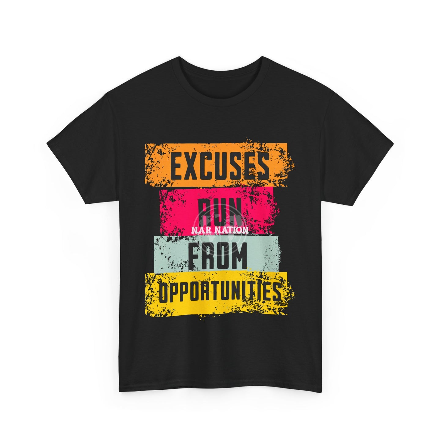 Excuses run from opportunities T-shirtMotivational T-Shirt for Fitness Lovers, Positive Vibes Cotton Shirt, Gift for Friends, Casual Wear